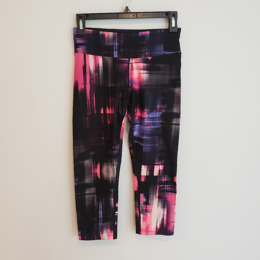 DKNY Workout Legging Pants Pink and Purple, Small